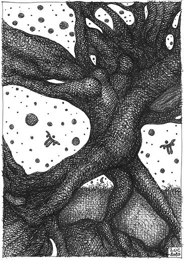 énergie organique dessin artistique niveaux de gris