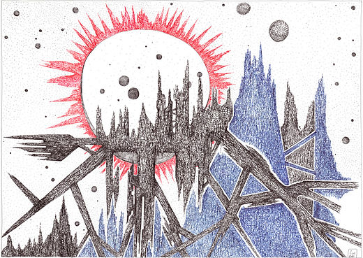 cosmique pas seulement dessin artistique couleurs encres permanent