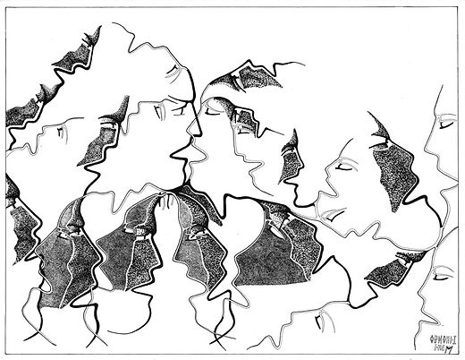 découples dessin artistique niveaux de gris