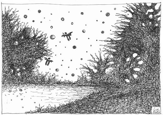 instant de poésie dessin artistique niveaux de gris