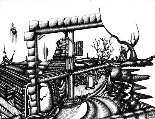 évasion dessin artistique niveaux de gris