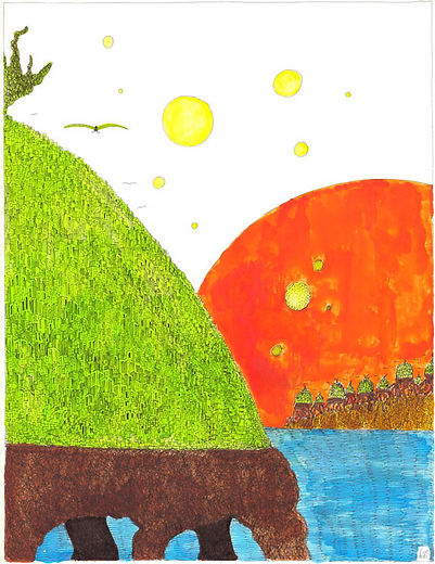la_cité_des_âmes dessin artistique couleurs encres aquarellable