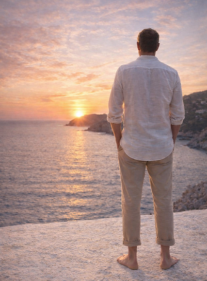 Fran mirando el atardecer