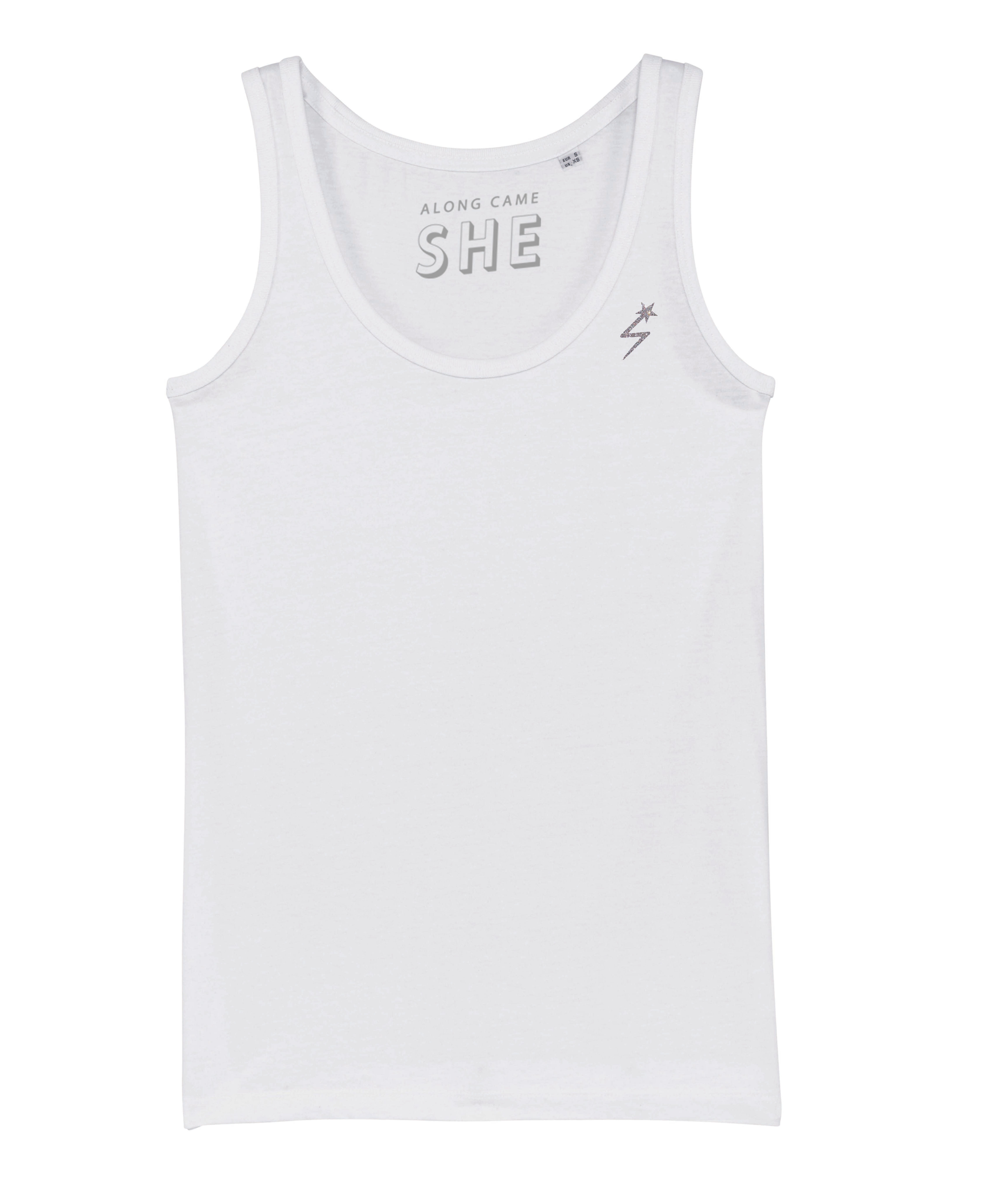 LITTLE LIGHTNING STAR TANK VEST WHITE ORGANIC COTTON