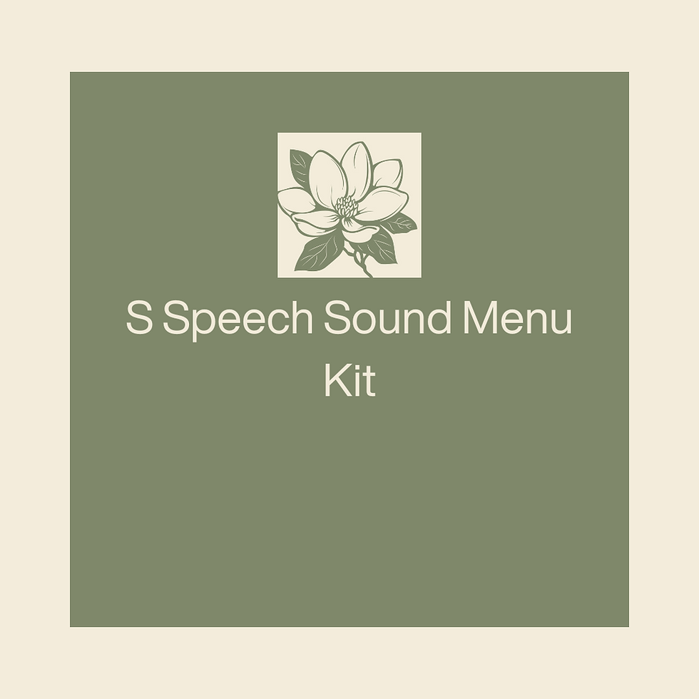 S Speech Sound Menu Kit