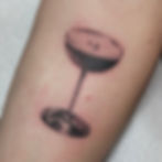 Jade Wildman tattoo fine line soft stippled realistic espresso martini cocktail tattoo