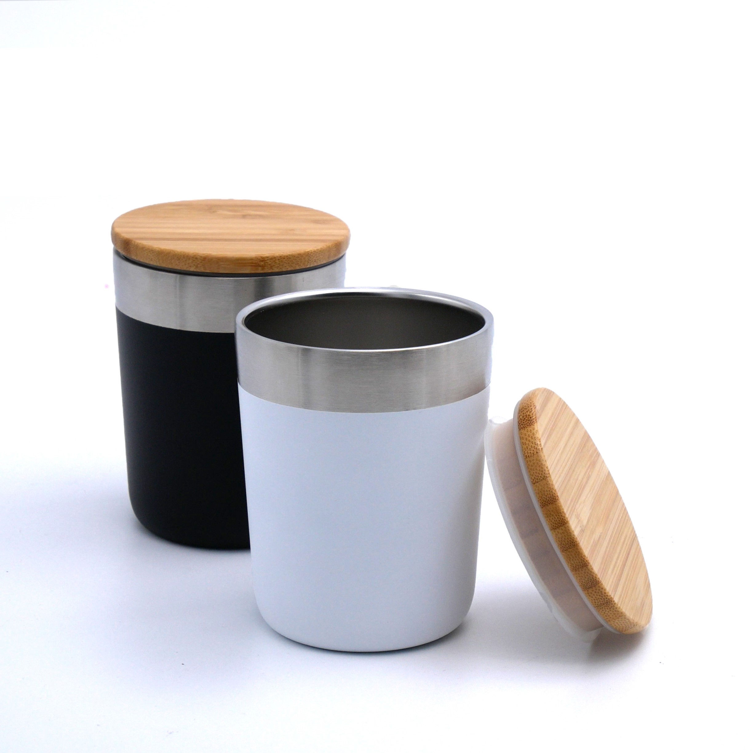 300ml Vacuum Coffee Tumbler With Bamboo Lid