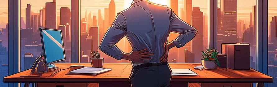 111Firefly ein büro schreibtisch - arbeitsplatz vor einer Office aussicht auf die stadt mi