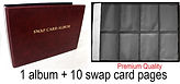 Swap Cards Album (BURGUNDY) & Refill Plastic Sleeves 10 Pages PREMIUM