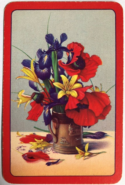 Flowers Vintage Swap Cards SINGLE Lily orchid petunia in vase