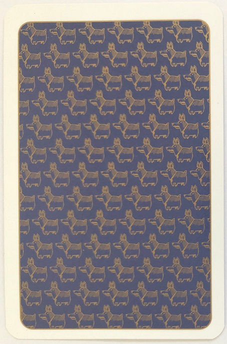 Britain England London Royal Dog Corgi Art Pattern Swap Cards SINGLE Gold Silhouette Corgi Repetitive Patterns