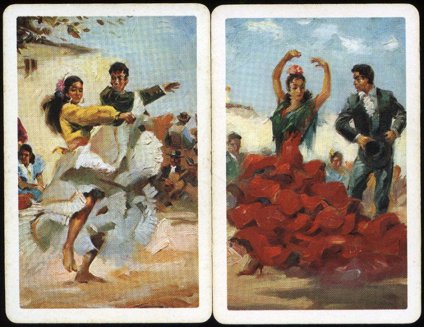 Spanish Flamenco Dancers & Dance Performer | People Vintage Swap Cards SINGLE in Pair Spain folkloric music traditions