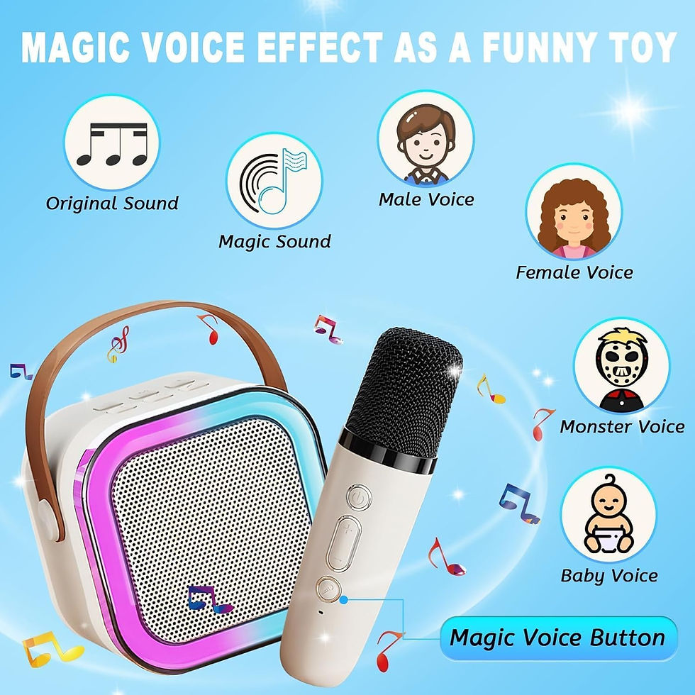 Thumbnail: Karaoke Machine for Kids Adults with Wireless Mics Portable Bluetooth & Dynamic