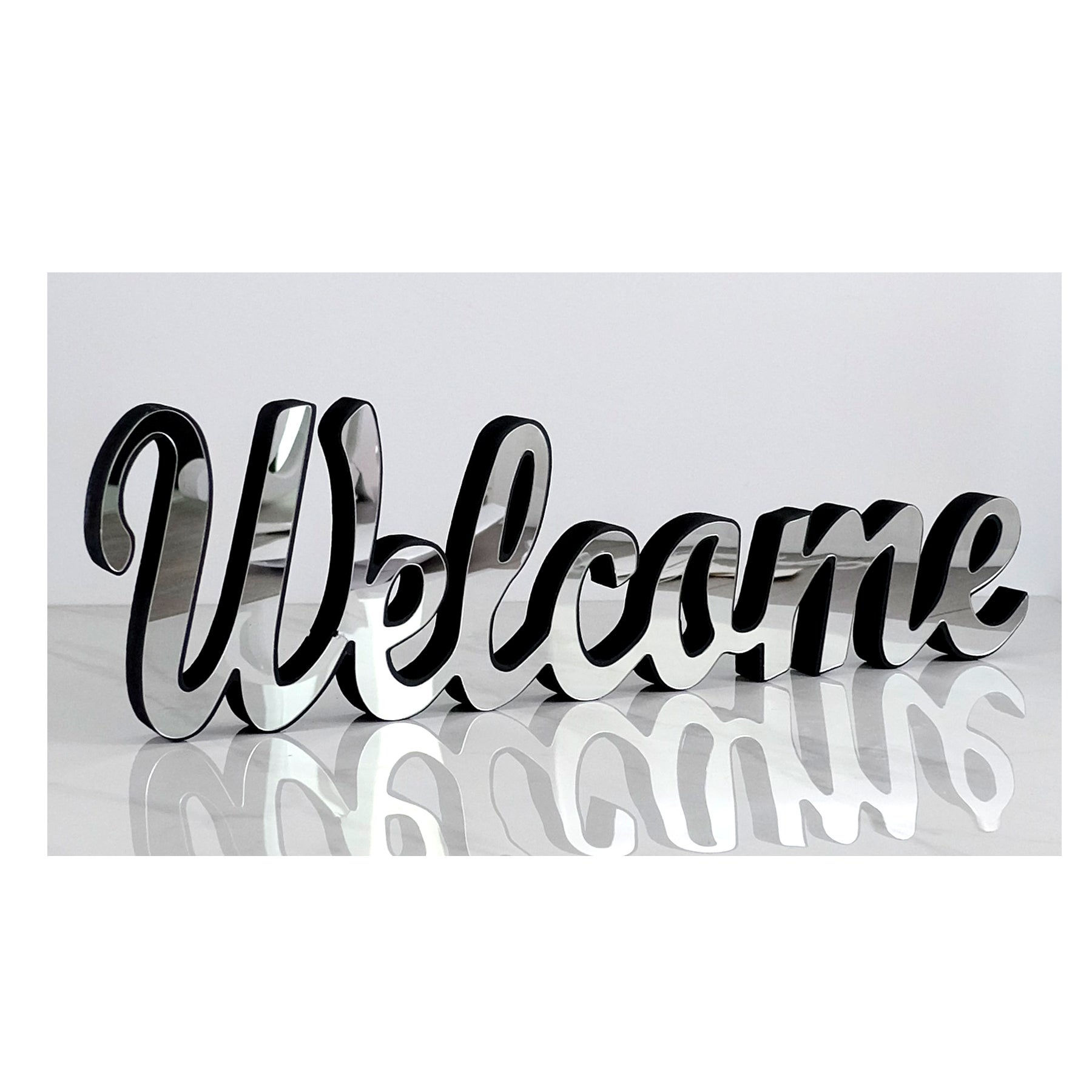 WELCOME SILVER TABLE SIGN 