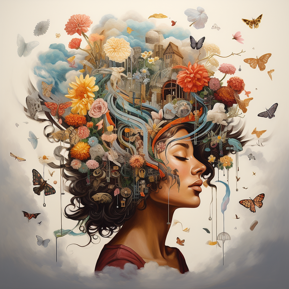 A women with a world in a head