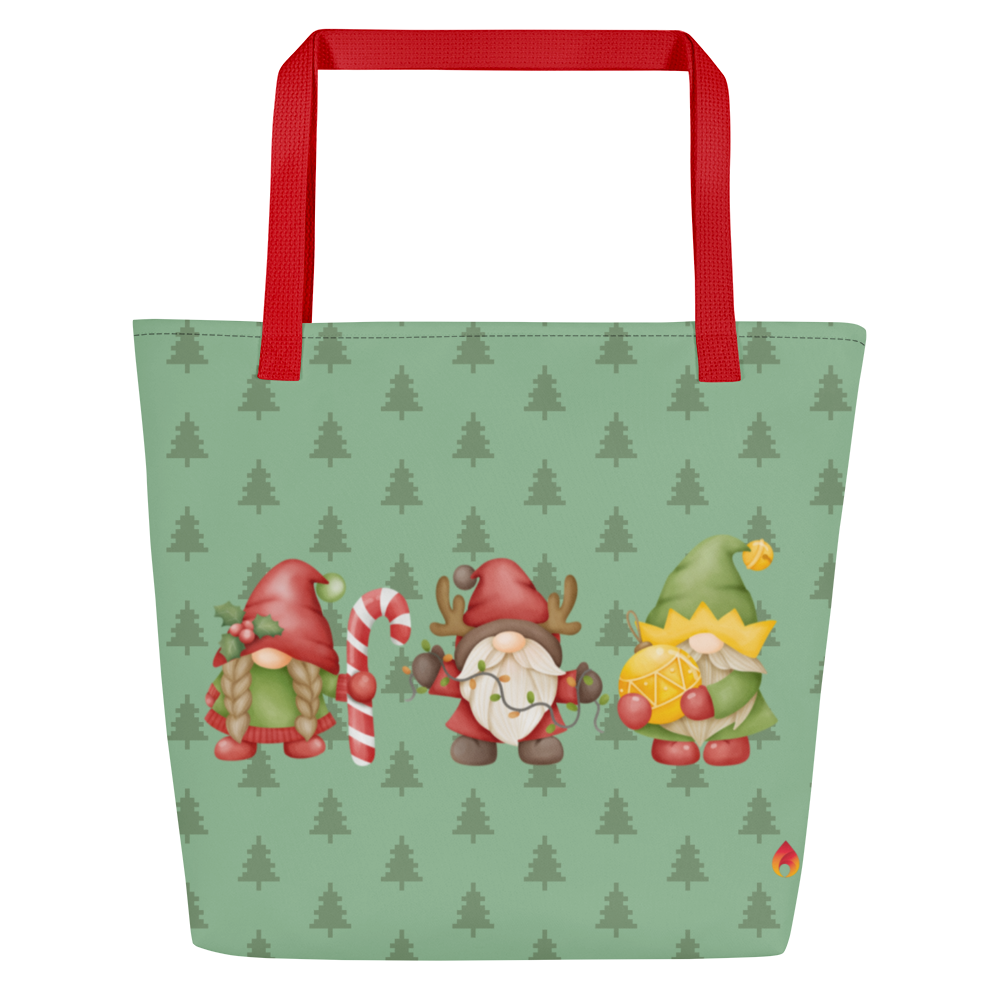 Winter Gnome Large Tote Bag with Logo