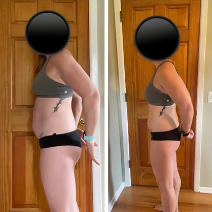 Transformation photo of client who lost 20 pounds while working with Brittani.