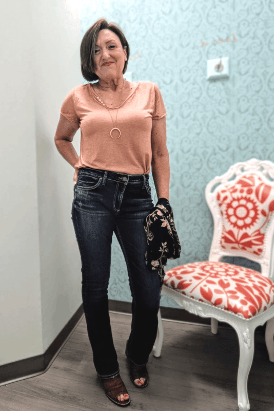 Marigold orange yellow burnout tshirt from Maurices.