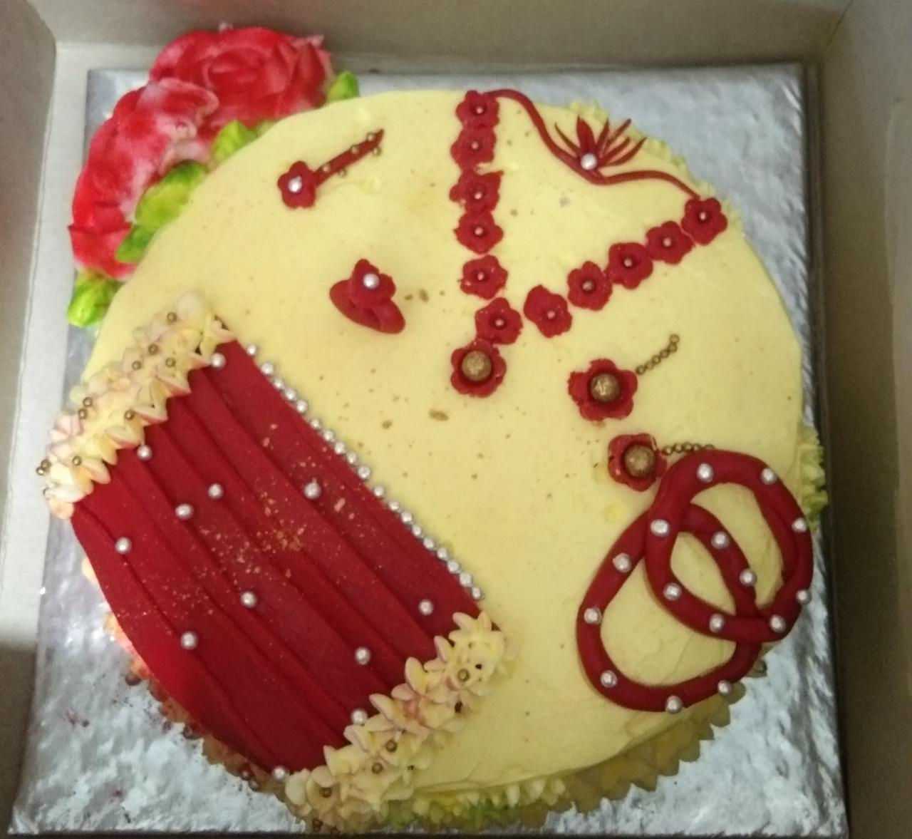 Semi Fondant cake(Bridal theam