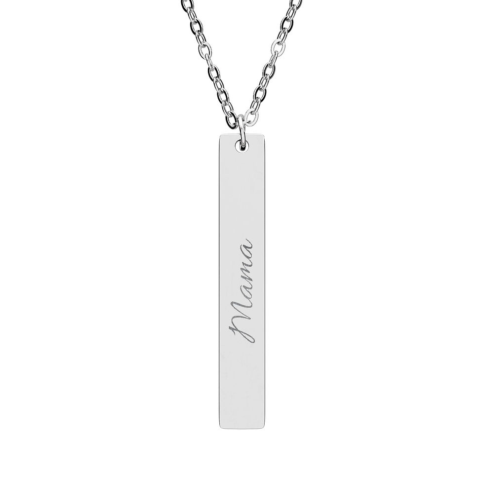 Thumbnail: "Mama" Engraved Vertical Bar Necklace