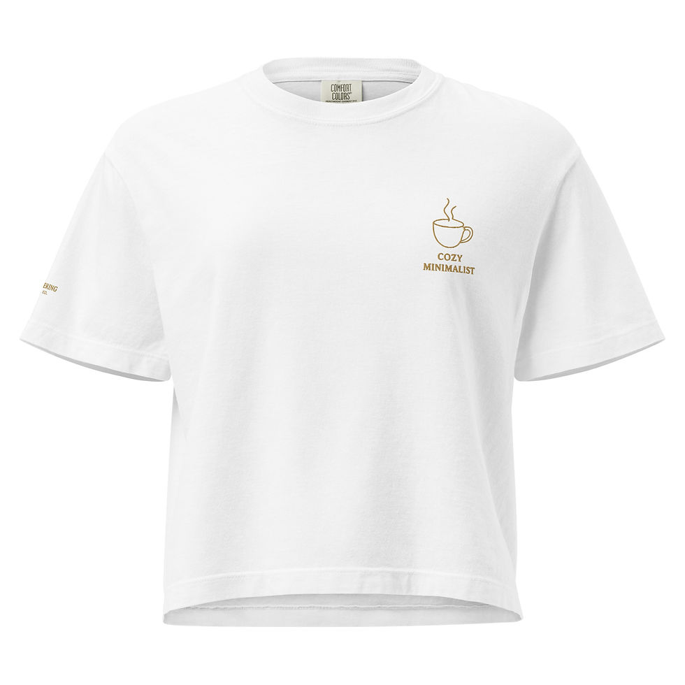 "Cozy Minimalist" Women’s embroidered cropped tee