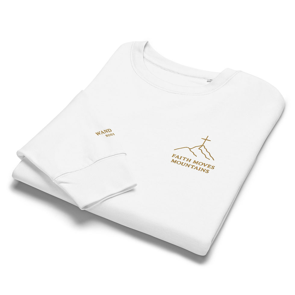 Thumbnail: Faith Moves Mountains Women’s organic crew neck sweatshirt