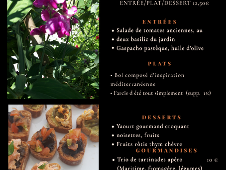 Menus du 21 au 24 juillet