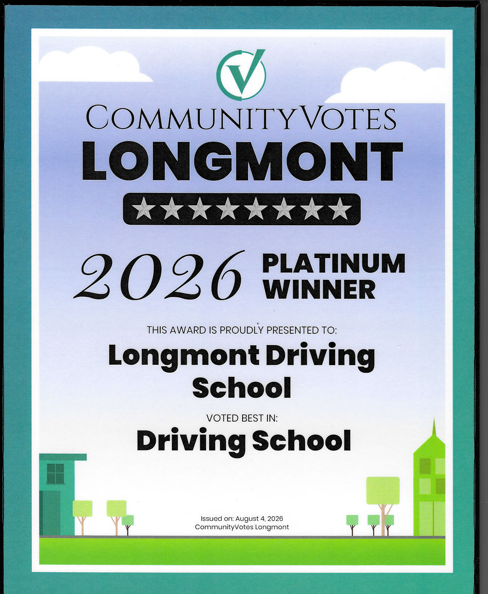 2026 Platinum Winner - Best Driving School in Longmont