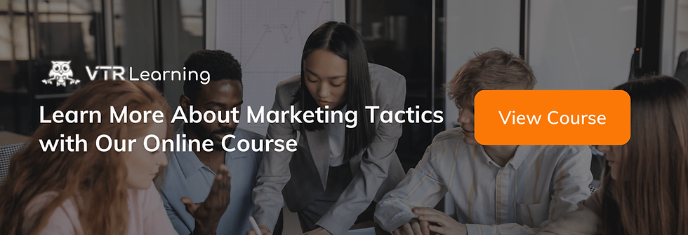 A call to action for readers to learn more about marketing with VTR Learning's online course