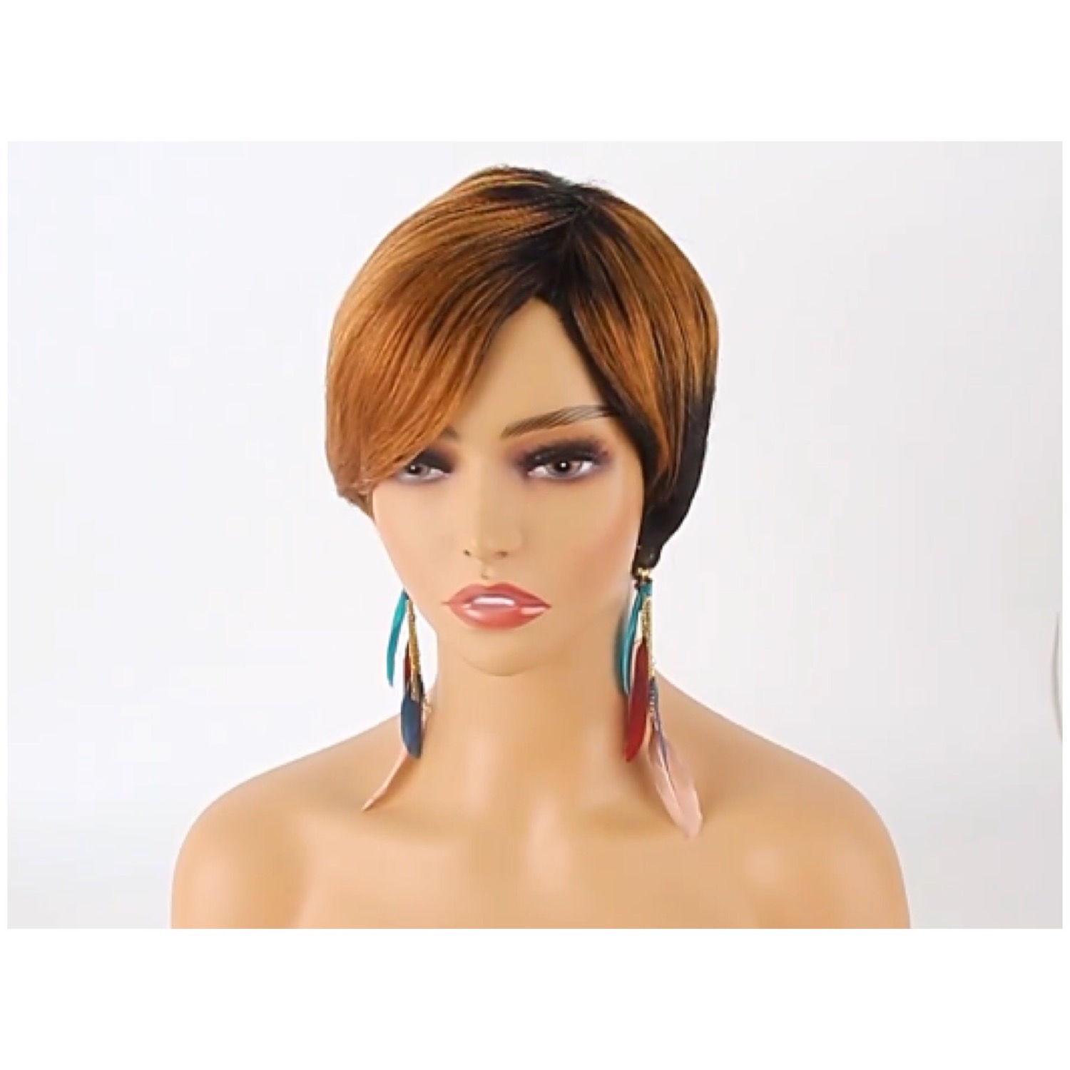 Perruque naturelle lisse avec frange 