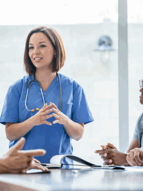 Healthcare team using medical scribes to streamline documentation and prevent provider burnout