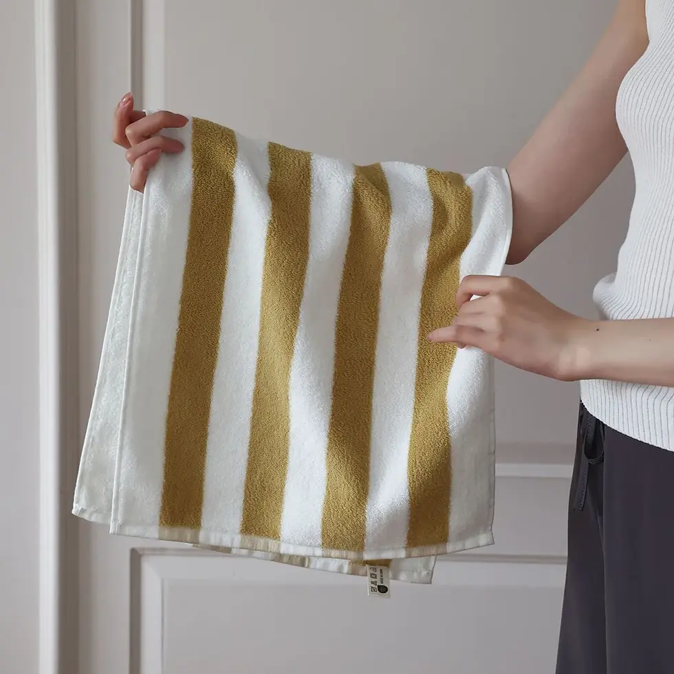 Miniatura: Retro Striped Pure Cotton Beach Bath Towel Absorbent Bathroom Towel Home Hotel