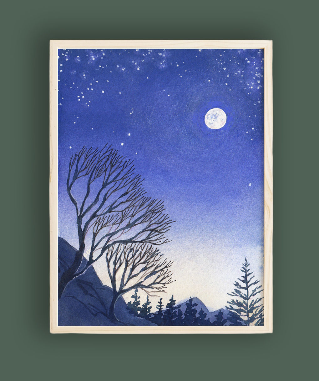 Harvest Moon, mini Art Print