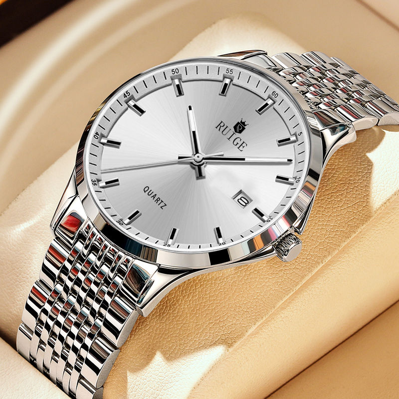 Thumbnail: RUIGE Business Men's Quartz Watch Stainless Steel Calendar Men's Night Light Wat