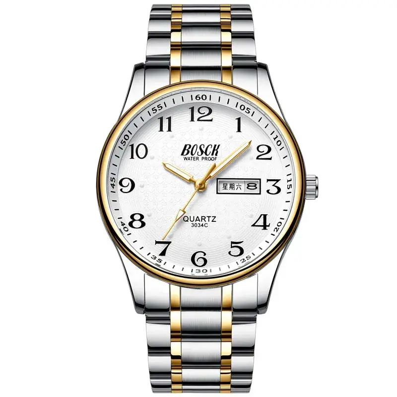 Thumbnail: BOSCK Calendar Men's Watches Business CalendarWaterproof Luminous Number Quartz 