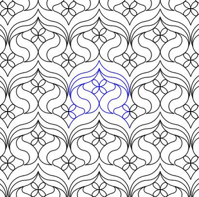 ADENA FLOWER.JPG Flower Floral pantograph leaves digital longarm design