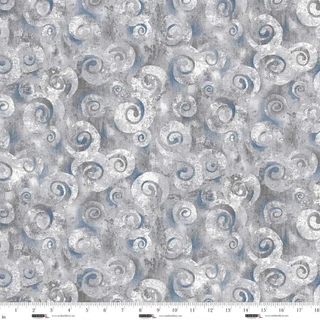 118" Light Gray Pigeon || Spiral Storm || Extra Wide Quilt Back Cotton Fabric
