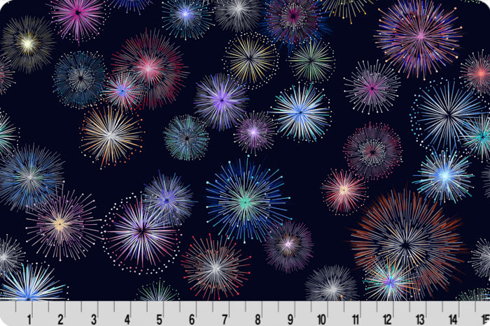 Light Up the Sky Minky Fabric in Ink by Shannon Fabrics