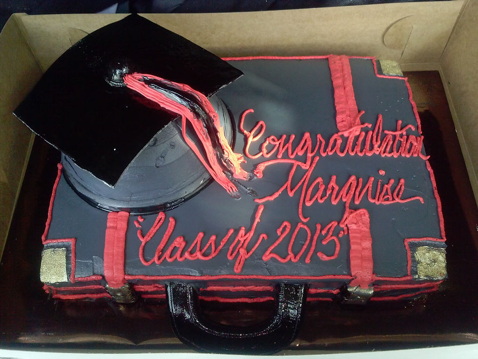 3D Graduation Suitcase Cake with Cap