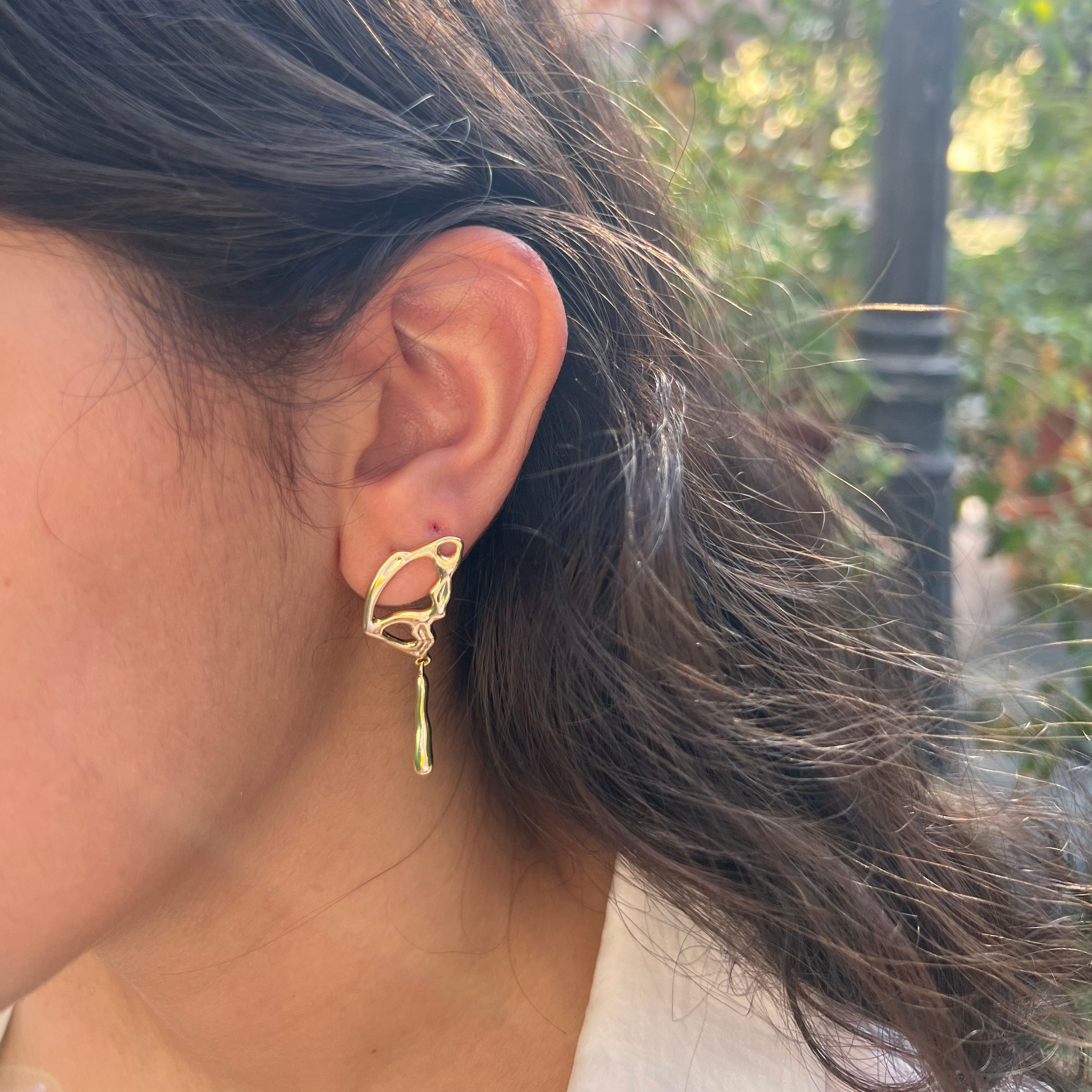 Gold butterfly earrings