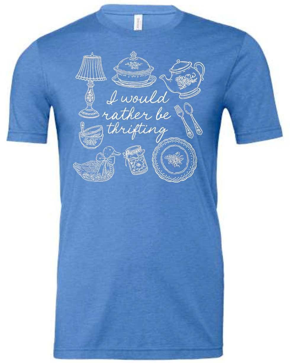 Thumbnail: Short Sleeve T-shirt | I'd Rather Be Thrifting (Click image to see all colors)