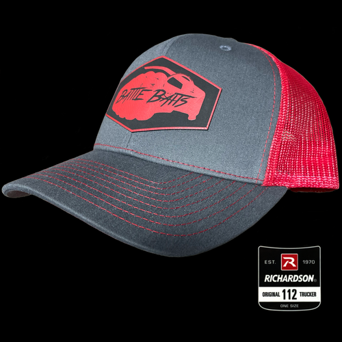 Battle Baits Patch Hat Charcoal / Red Back) Battle Baits