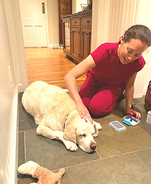 Dr. Greenberg working with a patient