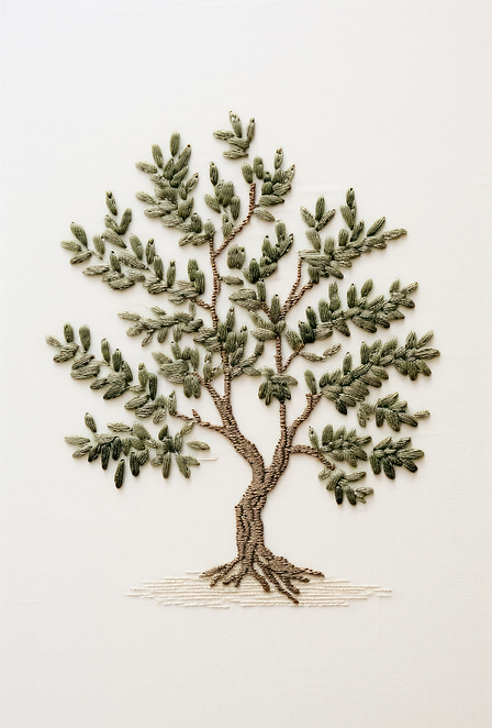 Embroidered Tree - representing family history