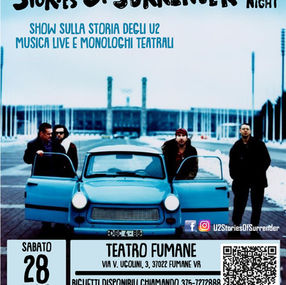 Sabato 28.03.2026 ore 21.00 a Fumane: Stories of Surrender - Show sulla storia degli U2 e Musica Live