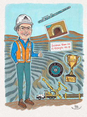 Caricatura corporativa ejecutivo Codelco