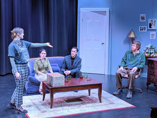 Cast of Burn on stage at Sterndale Bennett Theatre in Lethbridge