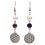 Miniature : Boucles d'oreilles Cristal de roche/Améthyste fleur de vie