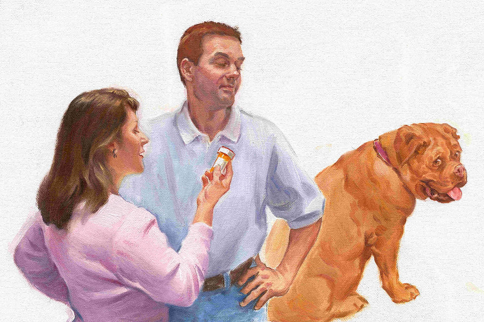 Medication for dog, from 'Just Sniffing Around'