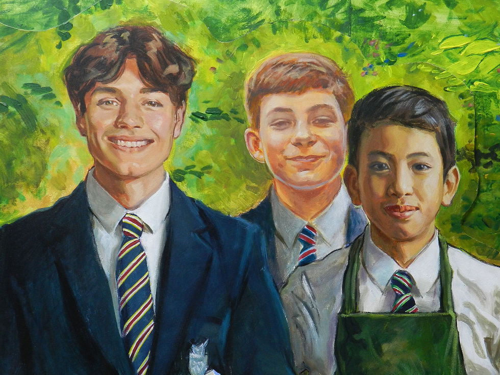 Three boys, Judd mural